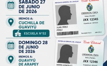 Oficina Electoral Móvil atenderá en Cuchilla de Guaviyú y Guaviyú de Arapey los días 27 y 28 de junio