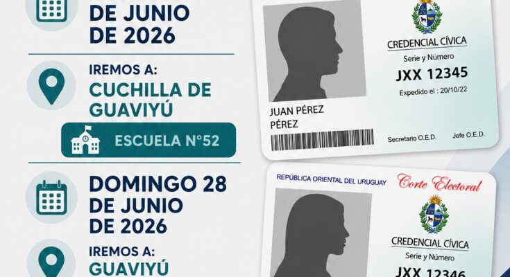 Oficina Electoral Móvil atenderá en Cuchilla de Guaviyú y Guaviyú de Arapey los días 27 y 28 de junio Oficina Electoral Móvil atenderá en Cuchilla de Guaviyú y Guaviyú de Arapey los días 27 y 28 de junio